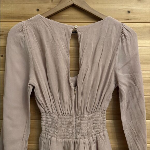 Reformation Size XSmall Long Sleeve Tie Bust Smocked Wilder Mini Dress - Picture 11 of 13